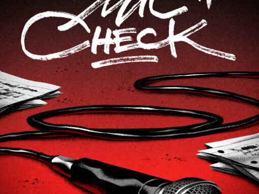 MIC CHECK<br><span style='color:#ff5600;font-size:12px;'>Cover Illustration</span>